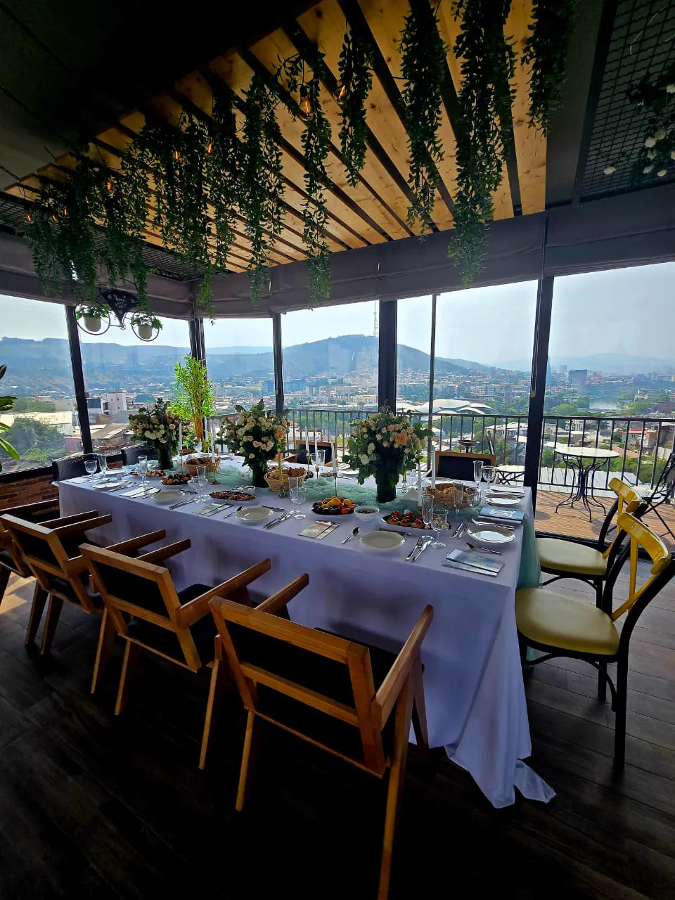 Private dining with city view